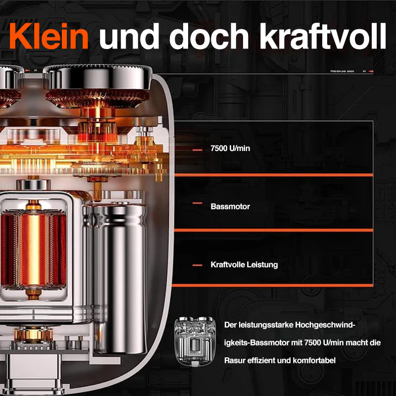 Wiederaufladbarer, wasserdichter, kompakter Elektrorasierer für Zuhause, Auto, Reisen