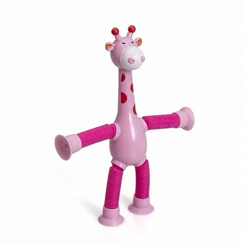 Gluschwein - Teleskop-Giraffenspielzeug mit Saugnapf Rosa