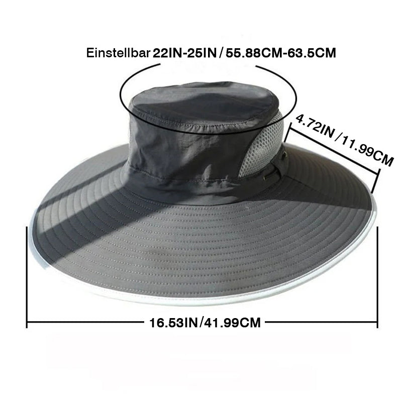 Gluschwein - Solar- und USB-Ladeventilator Outdoor-Fischerhut