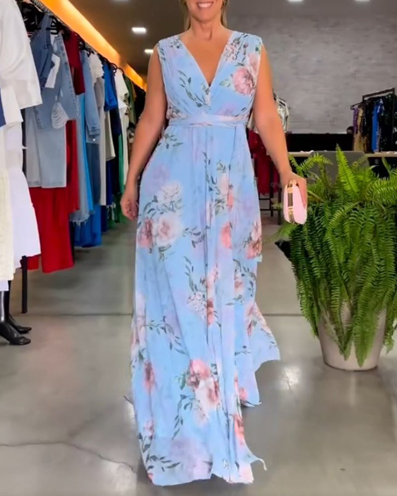Gluschwein - Celana - Blumenkleid mit V-Ausschnitt