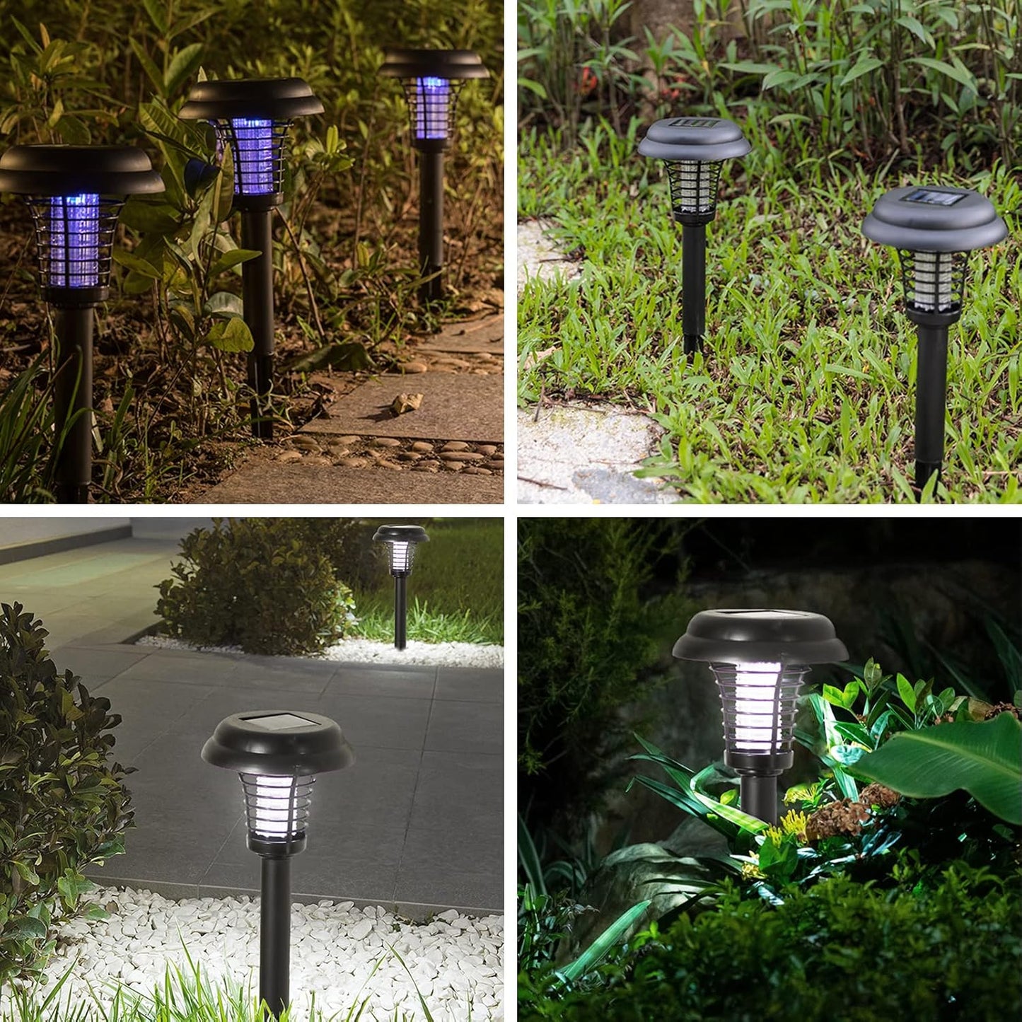 Pack de 2 destructeurs d'insectes solaires Destructeurs de moustiques LED