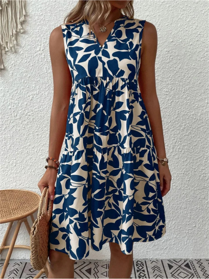 Angélica – Stilvolles Sommer Kleid Mit Blattmuster