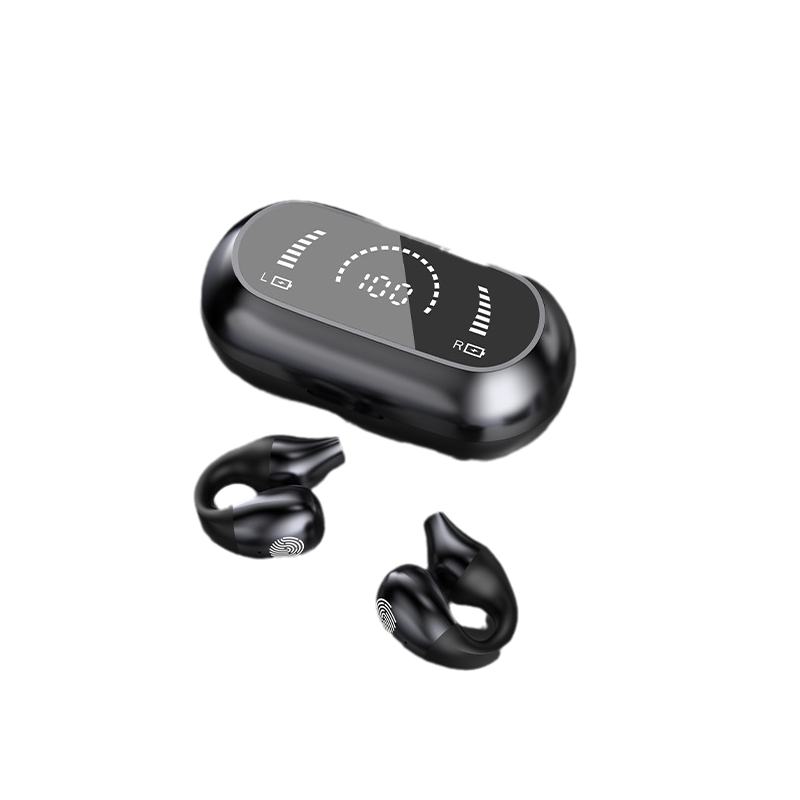Gluschwein - Drahtloses Ohrclip-Bluetooth-Headset Schwarz Mit Bildschirm
