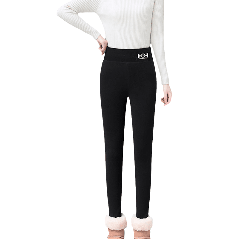 Gluschwein - Modische Thermo-Kaschmir-Hose für Damen Schwarz