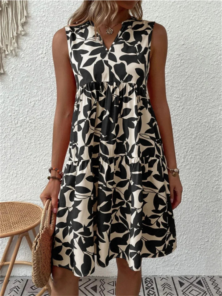 Angélica – Stilvolles Sommer Kleid Mit Blattmuster