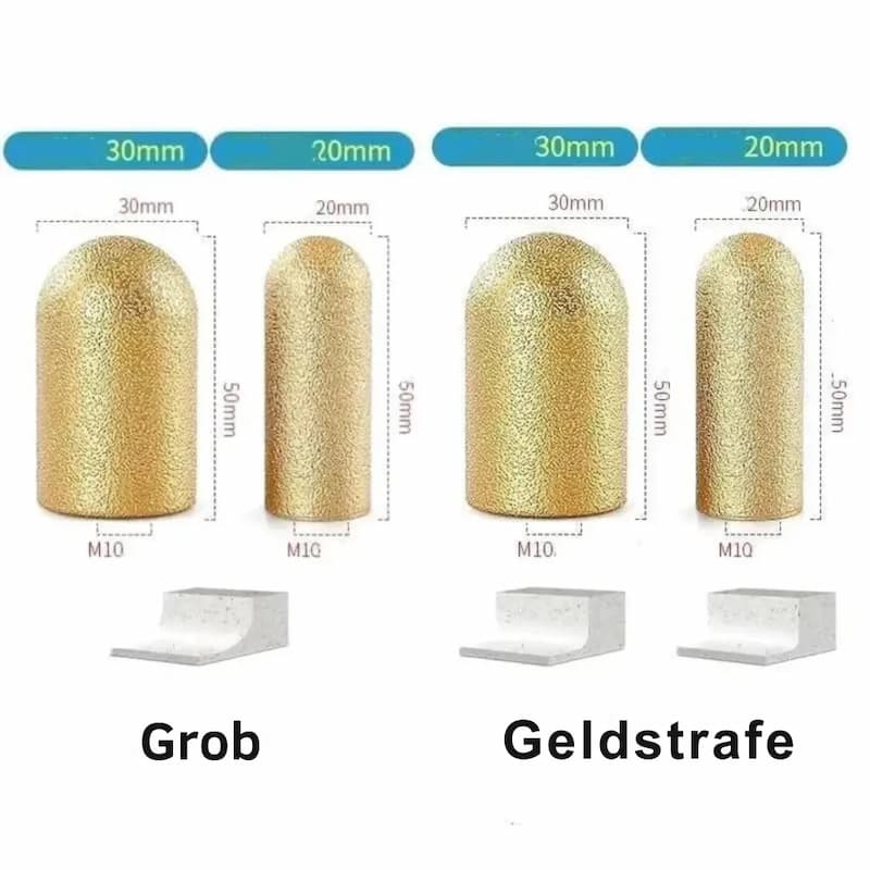 Gluschwein - HoleGrinder - Diamant-Schleifscheiben Set – präzise Kurven- & Kantenbearbeitung