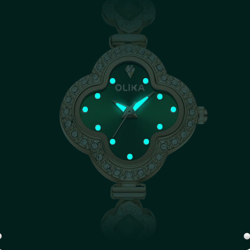 Gluschwein - Vierblättriges Kleeblatt-Armbanduhr für Damen