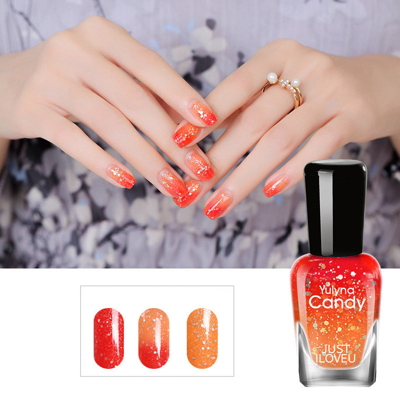 Gluschwein - Langanhaltender Nagellack Mit Temperaturverfärbung Rot-Orange
