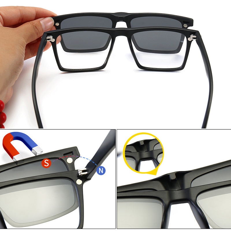 Gluschwein - Klassische polarisierte Sonnenbrille mit 5 Clips