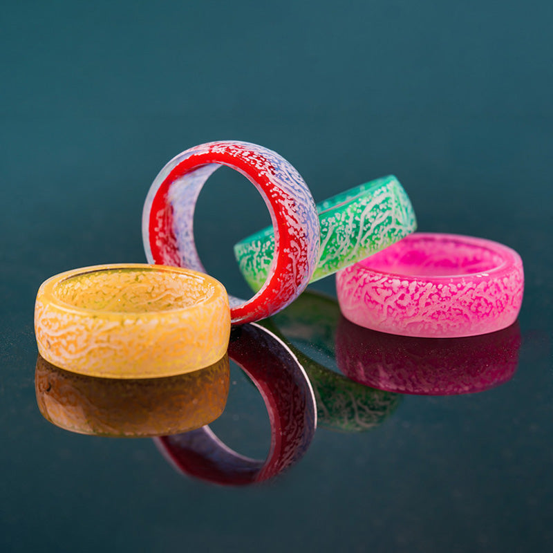 Gluschwein - Fashion Colorful Luminous Resin Fluorescent Glowing Ring