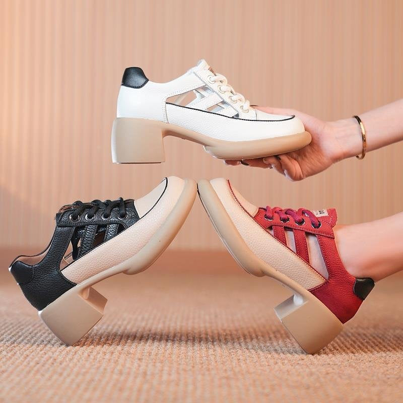 Gluschwein - Damen Sommer neue hohle hochhackige Sandalen