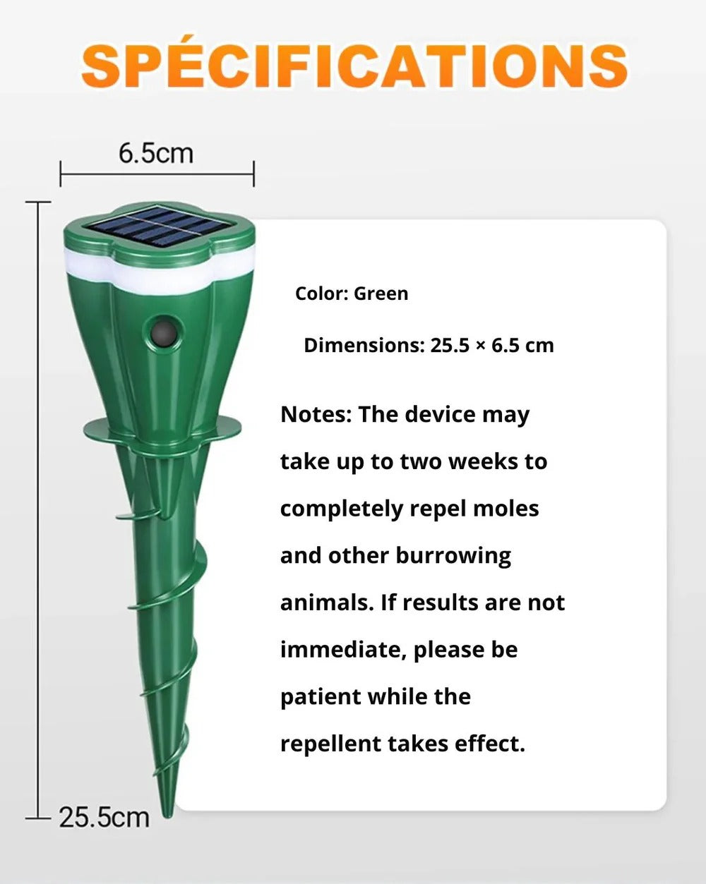 Mole Repeller - Solarbetriebener, wasserdichter Maulwurfvertreiber