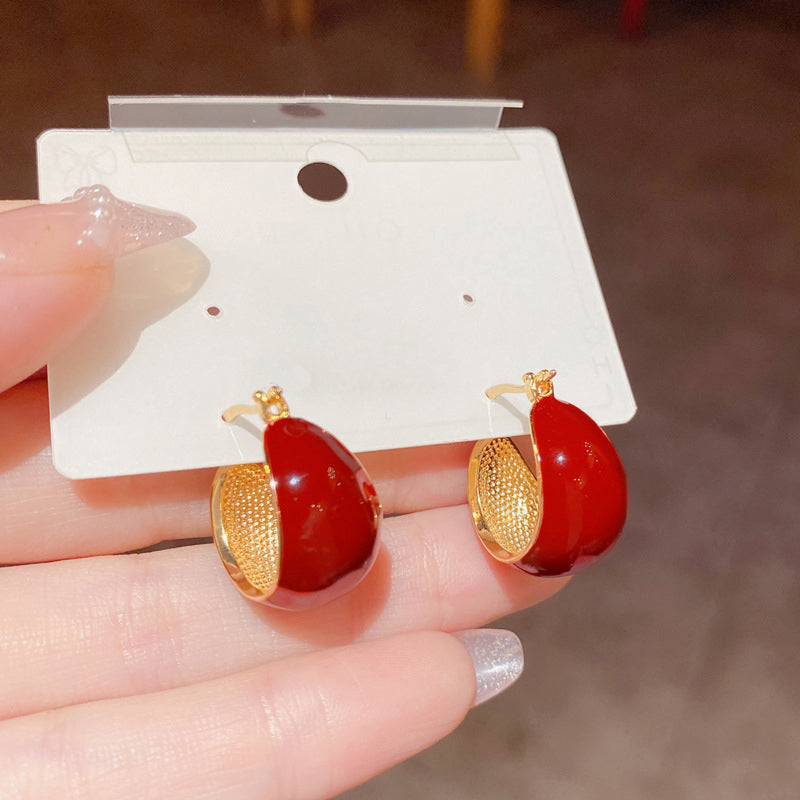 Gluschwein - Painted Ear Hoops Pair
