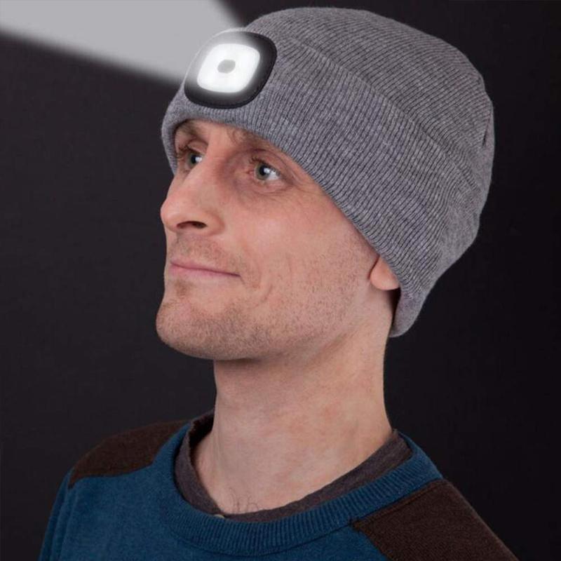 Gluschwein - Abziehbar LED Stirnlampe Beanie Mütze