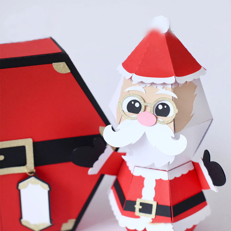 Carte de boîte pop-up 3D pour farces du Père Noël