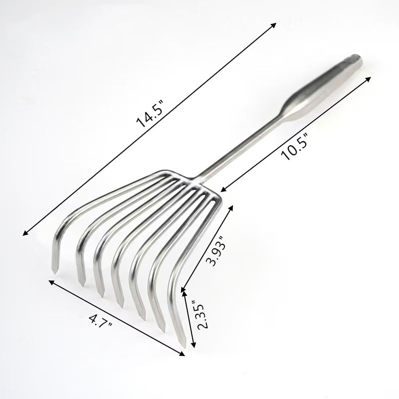 GardenClaw - Gartenrechen aus Edelstahl — Stabiler Handrechen mit rutschfestem Griff