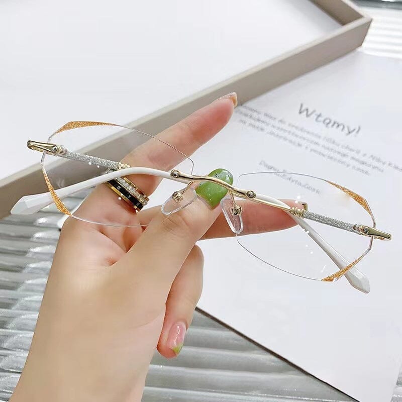 Gluschwein - Modische randlose Anti-Blaulicht Lesebrille