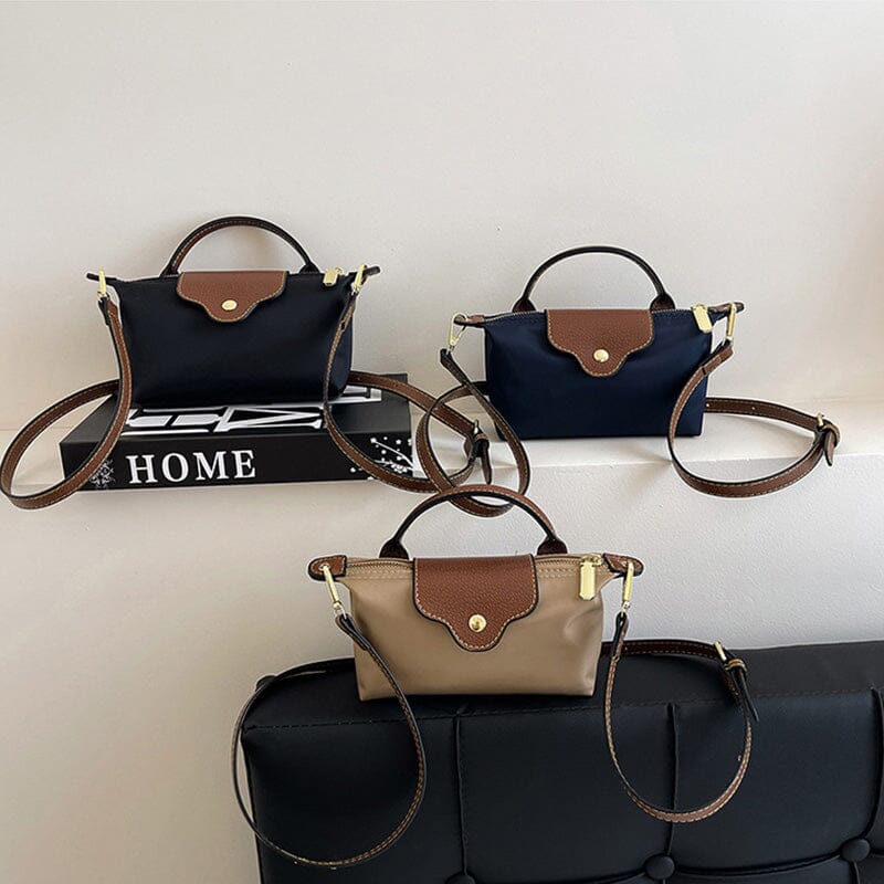 Modische Mini-Umhängetasche im Colorblock-Design für Damen