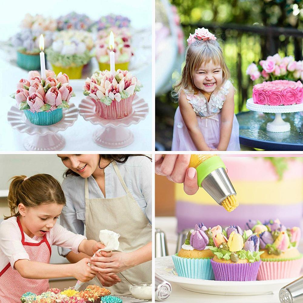 Gluschwein - Spritztüllen Set aus Edelstahl (13 teilig) für Cupcakes & Kuchen Dekoraktion