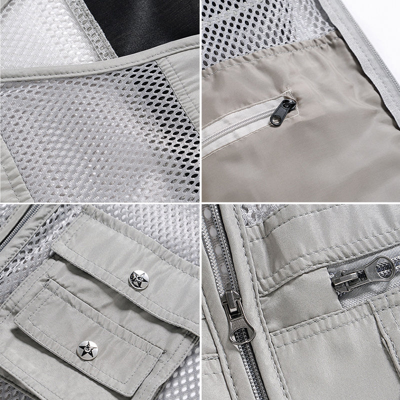 Gluschwein - Sommerliche Outdoor-Weste mit mehreren Taschen