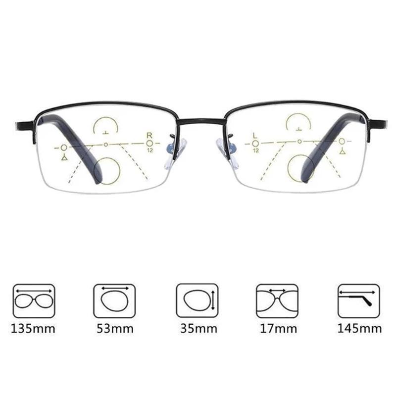 Gluschwein - Titanium progressive Dual-Use-Lesebrille für nah und fern
