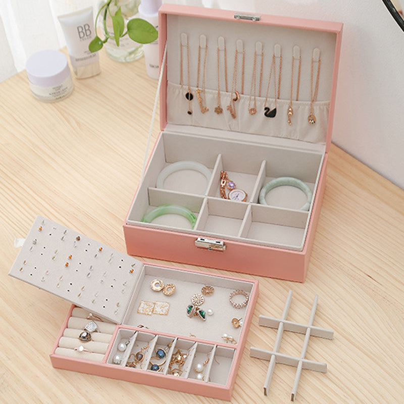 Gluschwein - Leder-Schmuckkästchen mit Schloss, Aufbewahrungsbox-Organizer