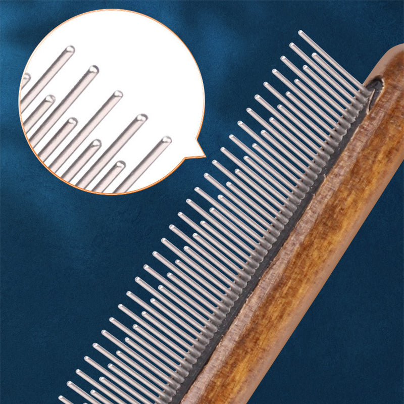 Gluschwein - Pet Knot Comb with Wooden Handle