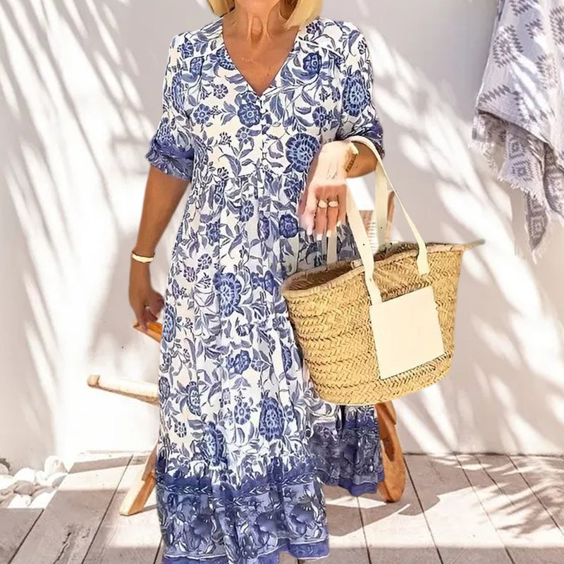 Gluschwein - V-Ausschnitt Böhmisches Kleid