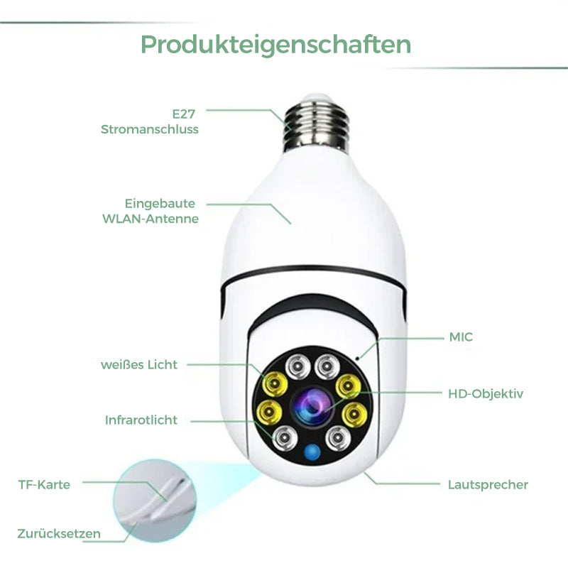 Gluschwein - Drahtlose WLAN-Überwachungskamera mit Glühbirne
