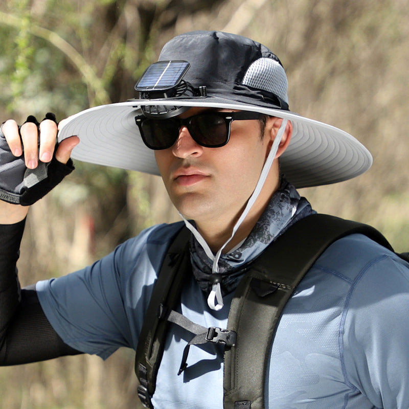 Gluschwein - Solar- und USB-Ladeventilator Outdoor-Fischerhut