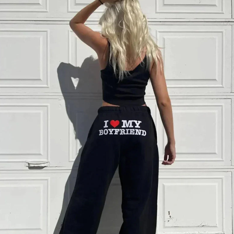 Gluschwein - I LOVE MY BOYFRIEND Bedruckte Freizeit-Jogginghose