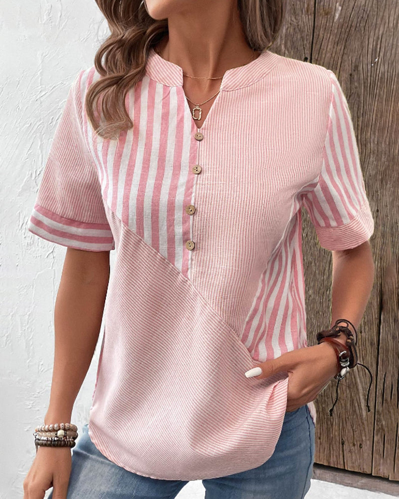 Gluschwein - Juna - Stilvolle Gestreifte Bluse 2XL