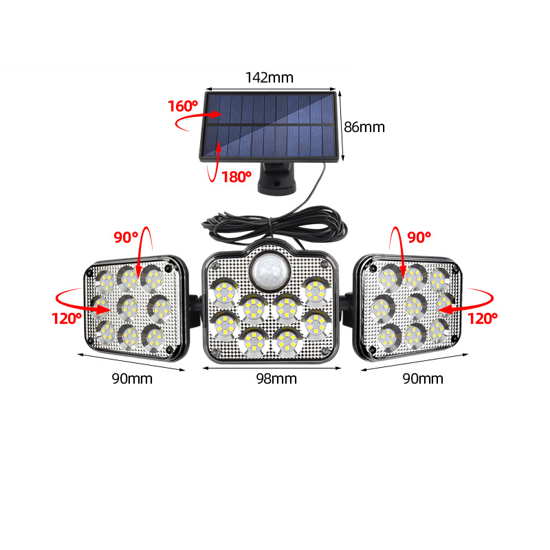 Gluschwein - Dreifach-Solar-Wandleuchte