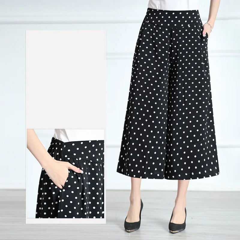 Gluschwein - Schwarze, gepunktete Chiffon-Culotte