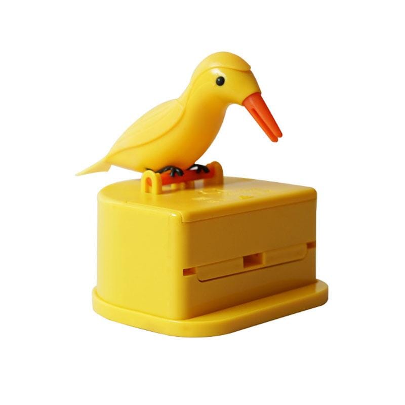 Gluschwein - Kreativer automatischer Zahnstocherbox-Karikaturvogel Gelb-Gelb