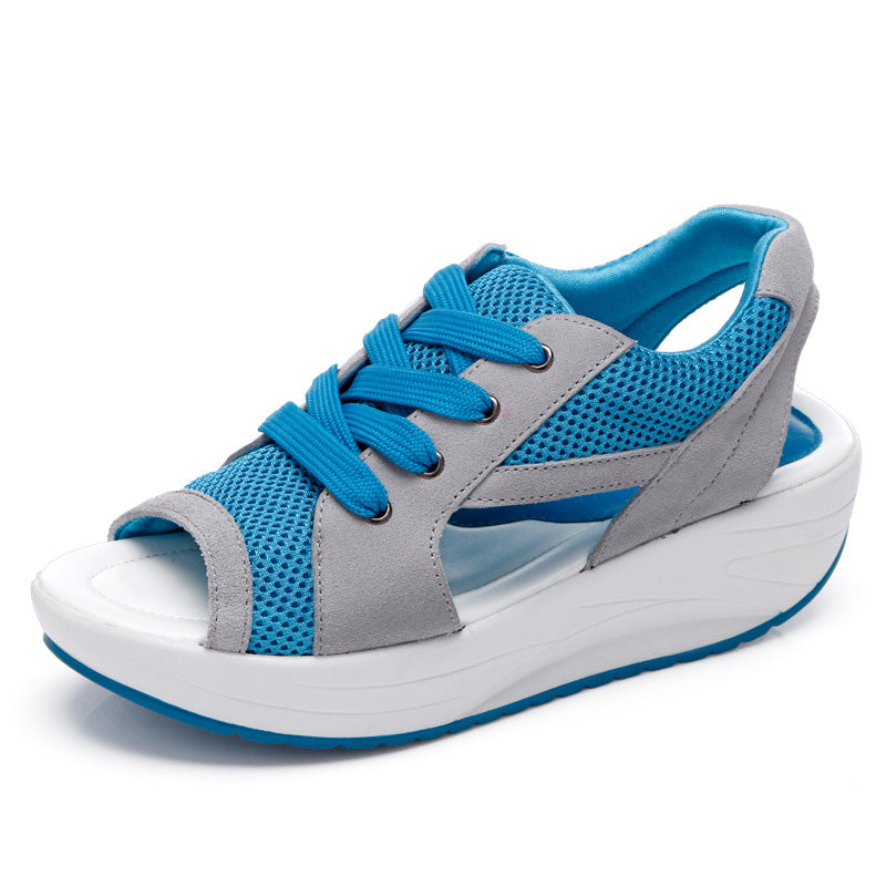 Gluschwein - Sportliche Freizeitschuhe für Damen mit dicker Sohle Blau