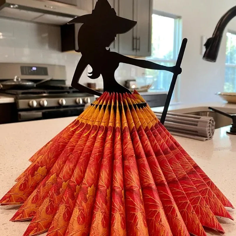 Gluschwein - Hölzerne Halloween-Hexe-Serviettenhalter-Verzierung