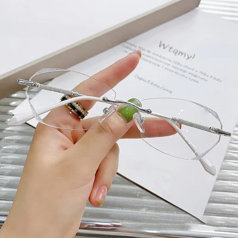 Gluschwein - Modische randlose Anti-Blaulicht Lesebrille