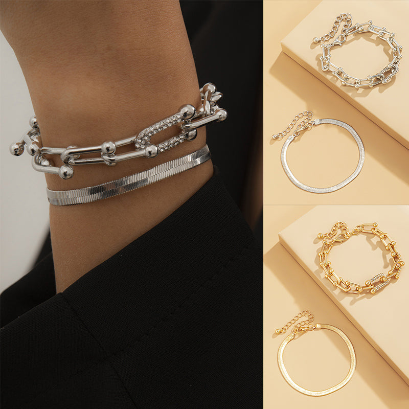 Gluschwein - Minimalistisches Schlangenknochen-Metallarmband