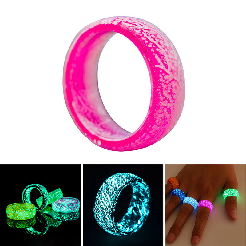 Gluschwein - Fashion Colorful Luminous Resin Fluorescent Glowing Ring
