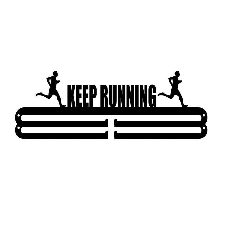 Gluschwein - Schmiedeeiserner Medaillenhalter KEEP RUNNING 2