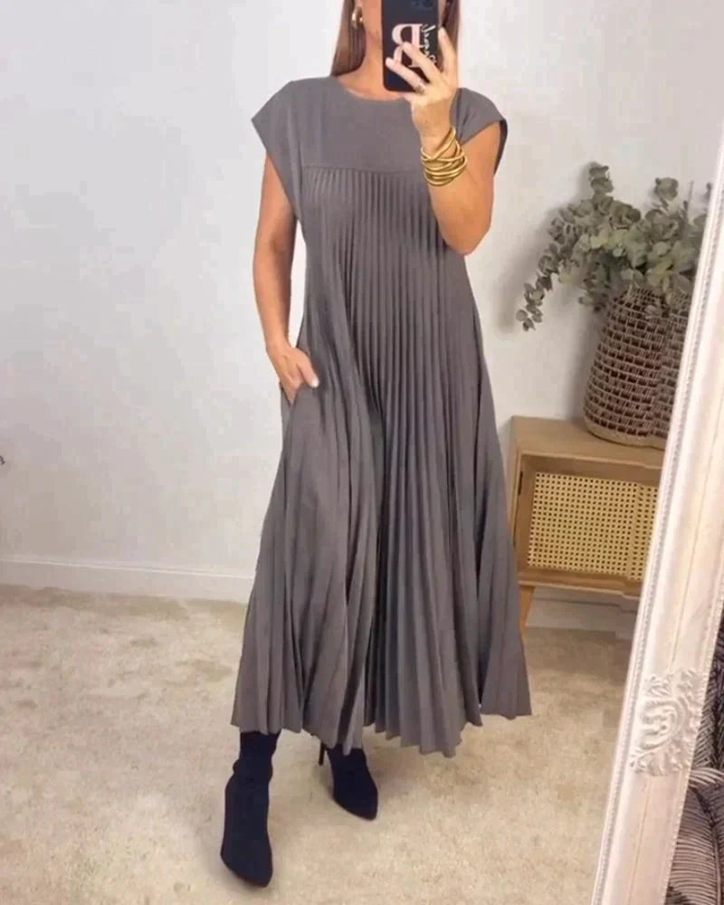 Gluschwein - Frances - Elegantes Plisseekleid Grau
