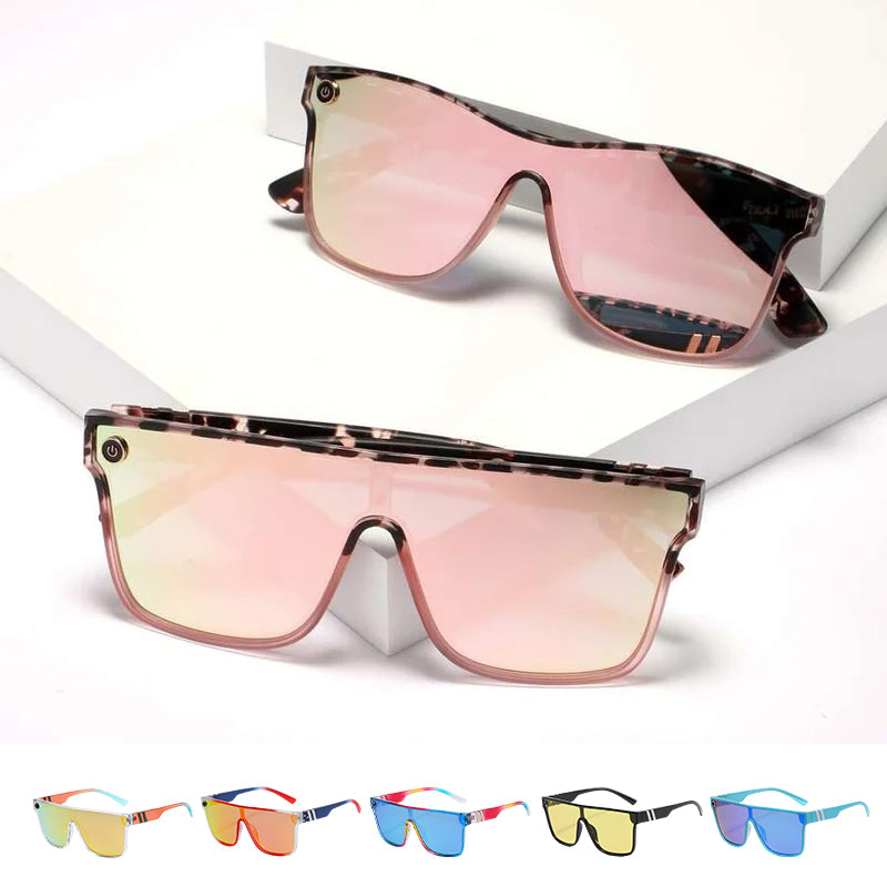 Gluschwein - Sonnenbrille mit flachem Oberteil und Schildpatt-Muster