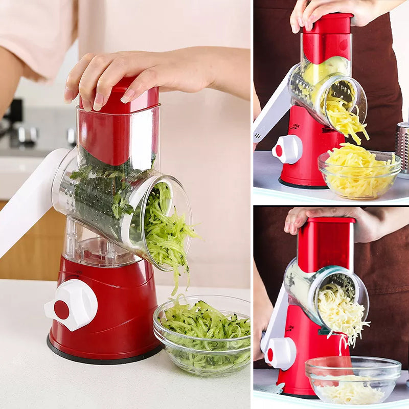 Hachoir multifonction manuel rotatif pour légumes et fruits