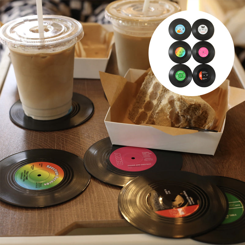 Gluschwein - Schallplatten-Untersetzer mit Vintage-Spielerhalter