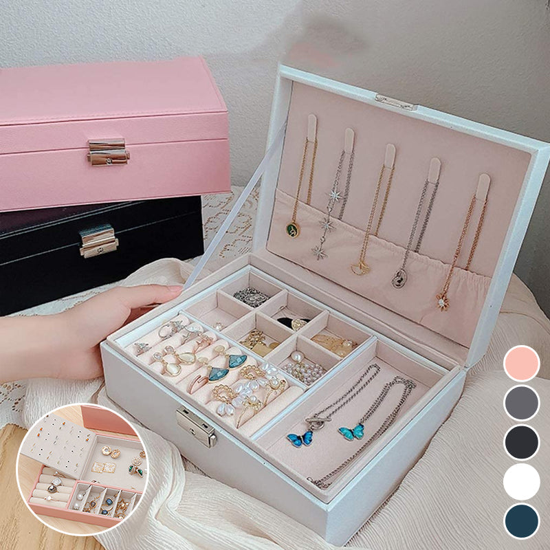Gluschwein - Leder-Schmuckkästchen mit Schloss, Aufbewahrungsbox-Organizer