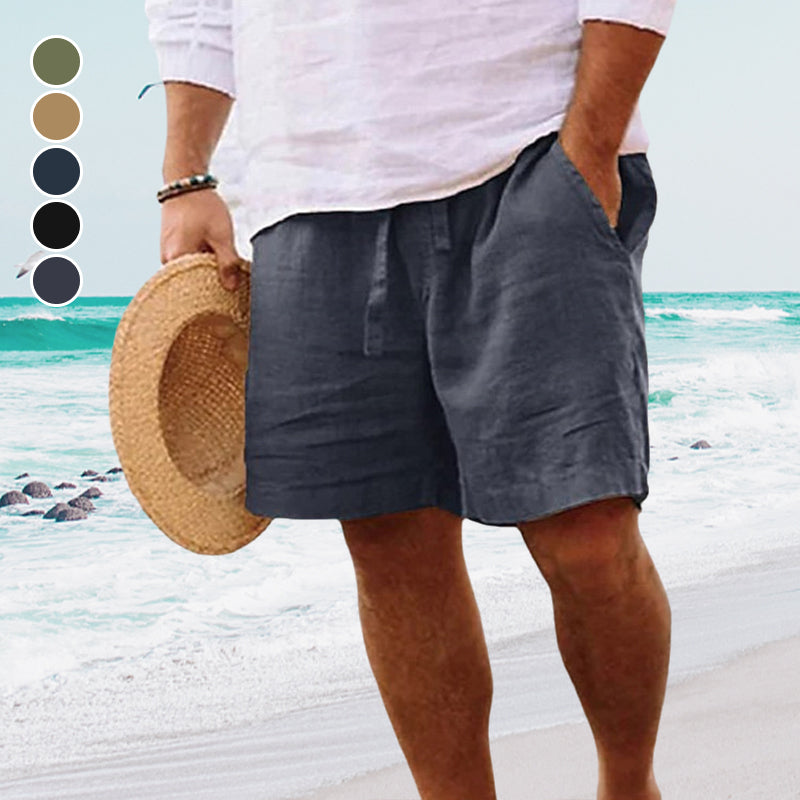 Gluschwein - Herren-Strandshorts aus Baumwoll Leinen