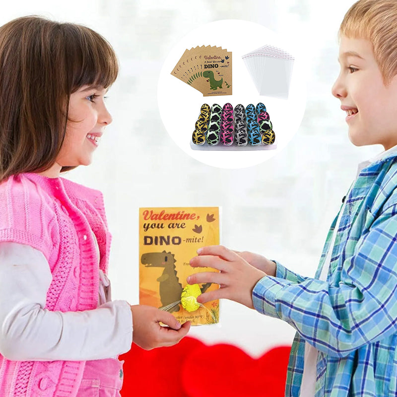 Gluschwein - 2024 Osterkarten mit Dinosaurier-Eiern 24 Stück/Set