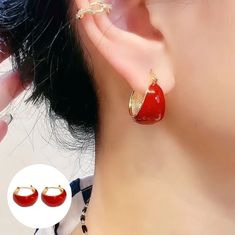 Gluschwein - Painted Ear Hoops Pair