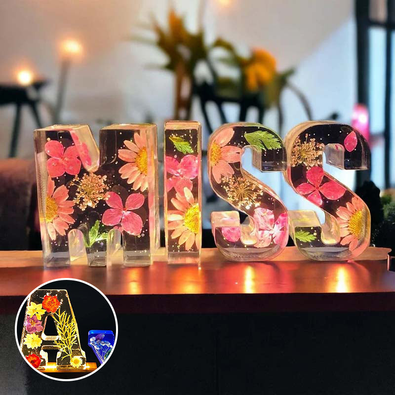 Gluschwein - Nachtlicht aus Kunstharz mit Blumenmuster